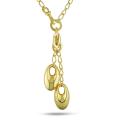 18k Yellow Gold Oval Textured Gold Charms Necklace