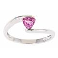 Dyach 14k White Gold Trillion-cut Pink Ceylon Sapphire Ring