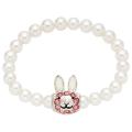 Pearl Rabbit Charm Center Kids Stretch Bracelet
