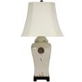 Crackle Ivory Glaze Medallion Porcelain Vase Lamp (China)