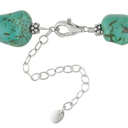 Sterling Silver Turquoise and Freshwater White Pearl Necklace
