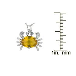 Sterling Silver Citrine Crab Necklace