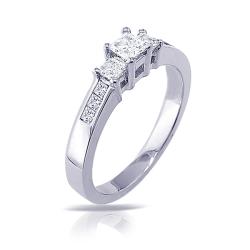 14k Gold 2ct TDW Princess Diamond Engagement Ring (I-J, I1-I2)