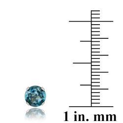 Glitzy Rocks Sterling Silver 2 1/10ct TGW London Blue Topaz 6-mm Stud Earrings