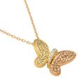 14k Two-tone Gold 2/5ct TDW Diamond Butterfly Necklace (H-I, I1)