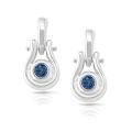 14k White Gold 1/6ct TDW Blue Diamond Earrings