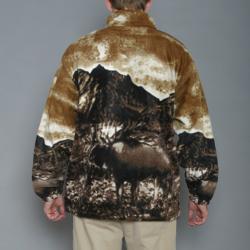 Resort Stop Moose Printed Polar Fleece Jacket