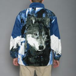 Resort Stop Wolf Printed Polar Fleece Jacket 