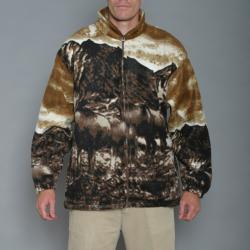 Resort Stop Moose Printed Polar Fleece Jacket
