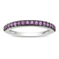 10k White Gold Pink Sapphire Band