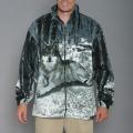 Resort Stop Wolf and Trees Printed Polar Fleece Jacket