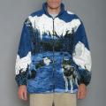 Resort Stop Wolf Printed Polar Fleece Jacket