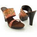Amanda Smith 'Topaz' Womens Pink/Brown Platform Slide Open-Toe Shoes