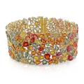 14k Yellow Gold 75 1/7ct TGW Multi-colored Sapphire Bracelet