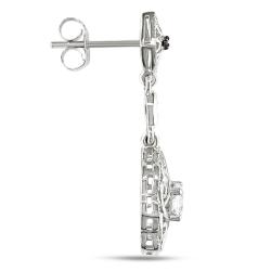 10k White Gold 5/8ct TGW White Topaz and Diamond Accent Earrings