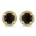 10k Yellow Gold 1 1/5ct TGW Garnet and Diamond Accent Earrings