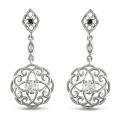 10k White Gold 5/8ct TGW White Topaz and Diamond Accent Earrings