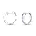 10k White Gold 1/6ct TDW Round Diamond Hoop Earrings (H-I, I1-I2)