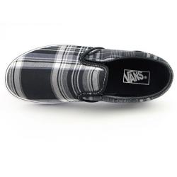 Vans Boy's 'Classic Slip-On Patchwork Plaid' Black Skate Shoes