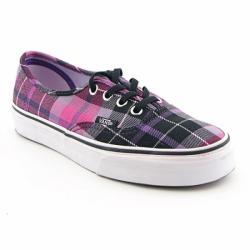 VANS Women's 'Authentic Hollie' Plaid Pink/Black Skate Shoes