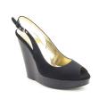 Dolce & Gabana Women's 'Sling Back Raso' Black Platforms Wedges Shoes (Size 5.5)