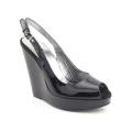 Dolce & Gabbana Women's 'Sling Back Vernice' Black Platforms Shoes (Size 6.5)