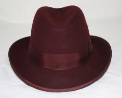 Ferrecci Men's Burgundy Wool Godfather Hat
