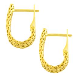 14k Yellow Gold U-shaped Hoop Earrings