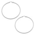 14k White Gold 2x50-mm Polished Tube Hoop Earrings