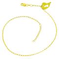 14k Yellow Gold Heart and Key Adjustable Anklet