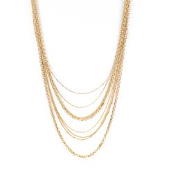 ELYA Designs Goldtone Multi-chain and Abstract Circle Necklace