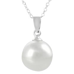 Sterling Silver Medium Faux Pearl Necklace