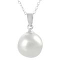 Sterling Silver Medium Faux Pearl Necklace