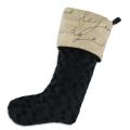 Vortex Black-penpal Parchment Lined Trimmed Holiday Stocking