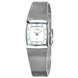 Skagen Women's Steel Mother of Pearl Dial Diamond Watch