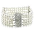 14k White Gold 3/5ct TDW Diamond and FW Pearl Bracelet (5 mm)