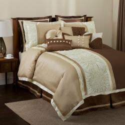 Lush Decor Leron Taupe/ Brown 8-piece Full-size Comforter Set