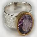 Gold-plated Silver Amethyst Ring (India)