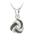 Sterling Silver Black Diamond Accent Knot Necklace