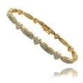 Fusion 14k Gold Overlay 1/4 ct TW Diamond Heart Bracelet