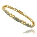 Fusion 14k Gold Overlay Diamond Accent 'X' Bar Bracelet