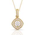 14k Two-Tone Gold 1/8ct TDW Diamond Necklace (H-I, I1-I2)