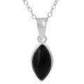 Sterling Silver Created Black Onyx Necklace