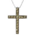 Sterling Silver Created Marcasite Cross Necklace