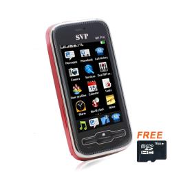 SVP M1 Pro Red touch screen unlocked phone with microSD 16GB card 3.0