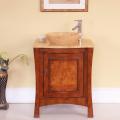 26-inch Travertine Stone Top Bathroom Vessel Vanity Lavatory Single Sink Cabinet