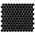 SomerTile Victorian Hex 1-in Black Porcelain Mosaic Tile (Pack of 10) 11x12-in