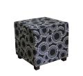 Black Circle Dot Geometric Square Storage Ottoman