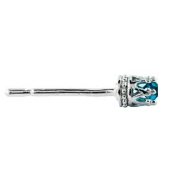 Sterling Silver Turquoise Cubic Zirconia Stud Earrings