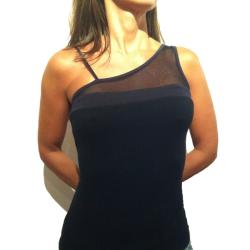 Pezzi Sport Activewear One Shoulder Rib Tank Top